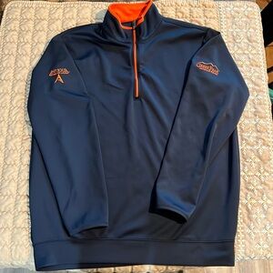 Antigua Men's Pullover, Blue and Orange, XL ski resort emblem on arm